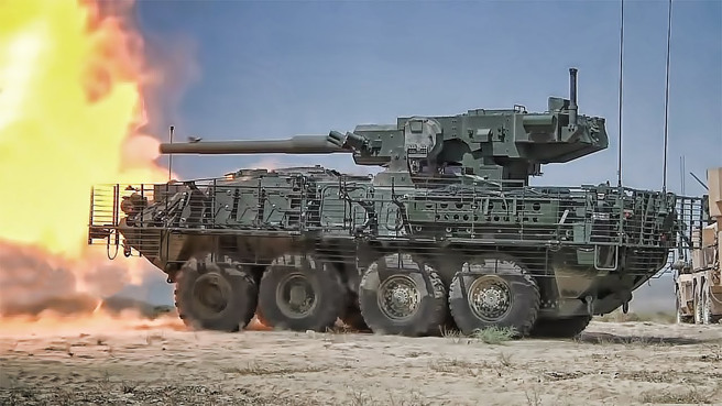 全重只有18噸的史崔克火力車，同樣有105公釐主砲，具有類似輕坦克的性能，但美國陸軍認為性能不達標，將其提前退役。(圖/美國陸)