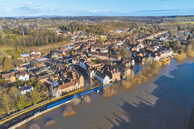 英國海平面上升圖╱美聯社
