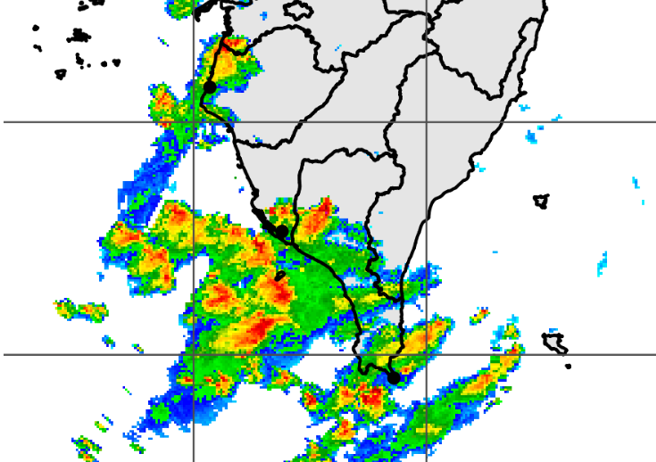 南台灣發大雨特報，南高屏3縣市警戒。（中央氣象局提供）