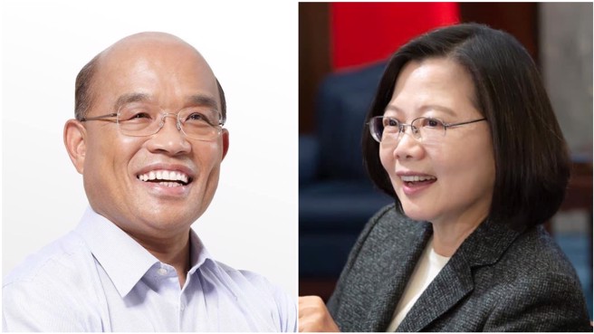 宅神朱學恒認為「蔡、蘇的裂痕沒法融合」。圖左為蘇貞昌、右為蔡英文。（取自臉書）