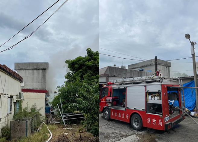 屏东恒春镇5日惊传住宅火警，阿公逃出门报警前，曾在屋内向孙子喊「快逃」。（屏东消防局提供）