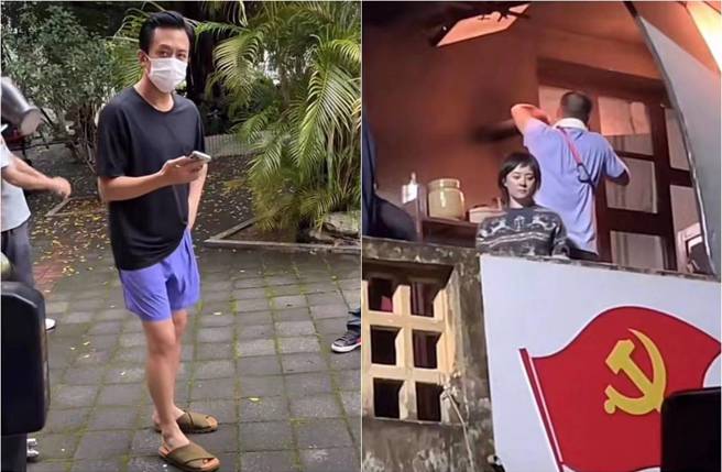 野生鄧超、孫儷現身劇組拍戲。（圖／取材自新浪娛樂）