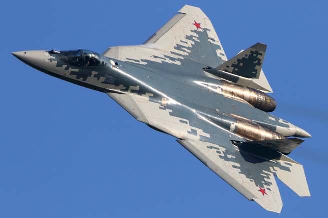俄罗斯苏（Su）-57隐形战机的资料照。（达志影像/Shutterstock）