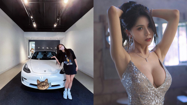 蕾菈近日在影片中开箱爱车特斯拉。（图／IG@la.112814）