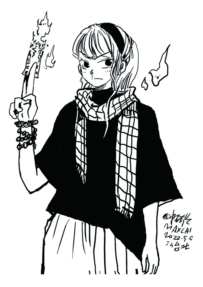 「Manga・龙山书店」开幕活动邀集多位漫画家用画笔绘制人物意象，发挥属于台北街头的创作想像力。右：「Manga・龙山书店」积极推广台湾原创漫画与相关文创产品，让台北漫画元素走向多元面貌。