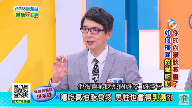 医师洪永祥指出，该名患者饮食习惯不佳，嗜吃鸡皮与鸡脖子。（图／翻摄自年代MUCH台 健康好生活 YouTube）