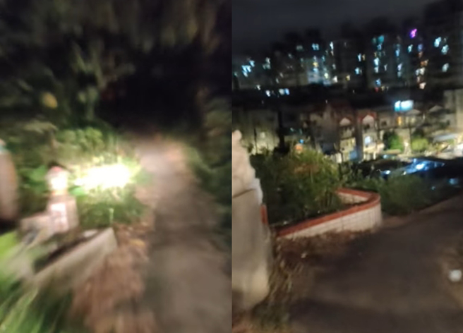外送员因为夜间赶着送餐，只好抄小路把10分钟的路程缩减成2分钟，但沿途经过坟墓也让网友吓歪「胆子好大」。（翻摄自外送员的奇闻怪事）