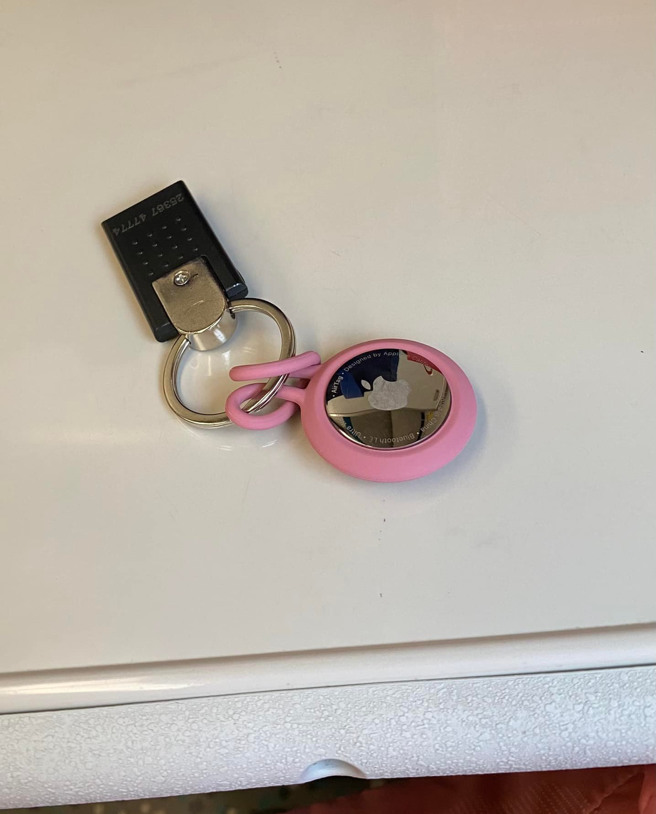 谭艾珍弄丢背包，全靠女儿欧阳靖帮她安装物品搜寻连结器，才掌握了背包的去向。(翻摄自谭艾珍脸书)