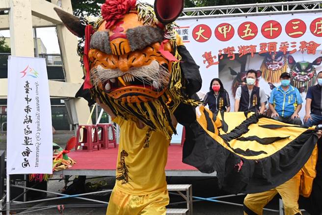 運動i台灣2.0「大甲五十三庄武術傳奇」，傳統獅藝表演。（台中市政府提供）
