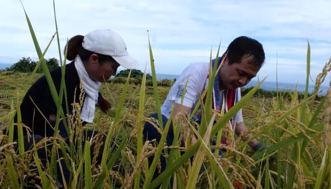 高金素梅跟羅智強現身花蓮。(取自高金素梅臉書影片)