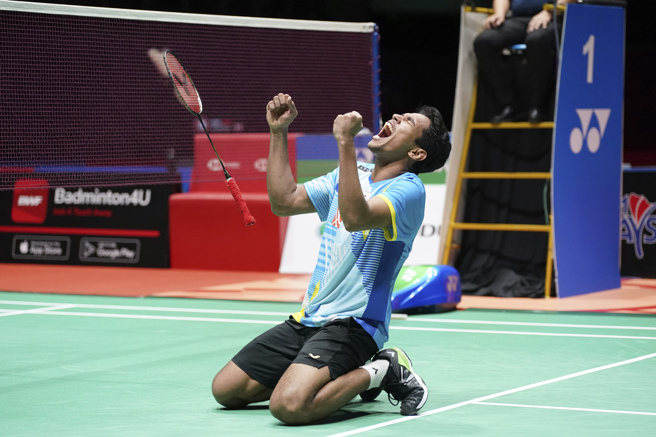 印尼羽球男子選手瓦多約，生涯首度拿下BWF超級500系列賽事冠軍。（資料照／美聯社）