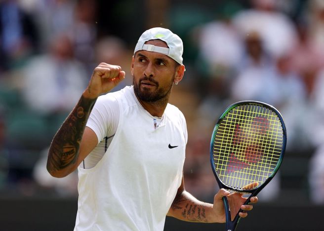 澳洲球员 基尔乔斯 Nick Kyrgios 因为 纳达尔 Rafael Nadal 受伤退赛而 直接晋级决赛（图片来源︰达志影像）