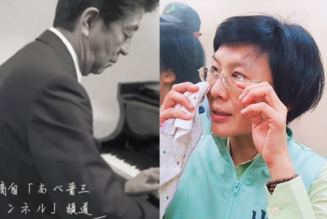 立委林岱桦(右)在脸书PO文哀悼日本前首相安倍晋三(左)，竟使用了「挪抬」法。（图／取自林岱桦脸书）