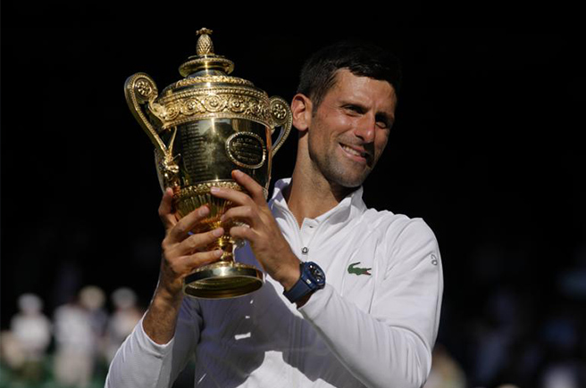 乔科维奇7度在温布顿锦标赛封王。(美联社)