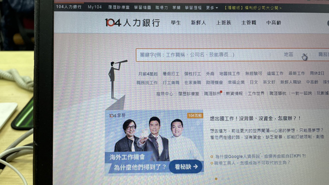 一名男网友表示，他发现台湾有不少网站以数字命名，如104人力银行，他认为数字命名缺乏质感，好奇命名的来由。（图／示意图，中时新闻网资料照）