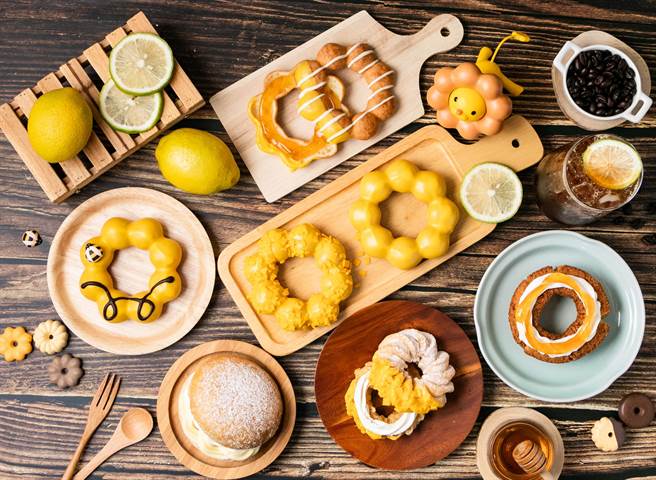 Mister Donut携手「蜜蜂工坊」推7款限定甜甜圈，清香不腻的口感征服甜点者的胃。（Mister Donut提供）