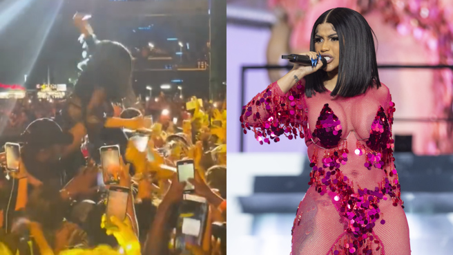 卡蒂B（Cardi B）日前前往英国表演却惊传攻击观眾。（图／twitter@itsKenBarbie、达志影像）