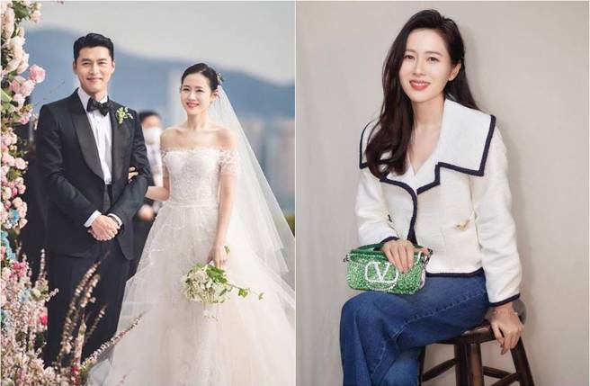 孙艺真官宣怀孕后，近照首曝光（右）。（图／取材自Instagram）