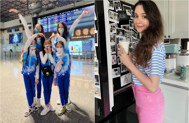 瑞莎近年積極栽培台灣體操選手，經常帶隊征戰國際賽事。(取材自瑞莎 Larisa臉書)