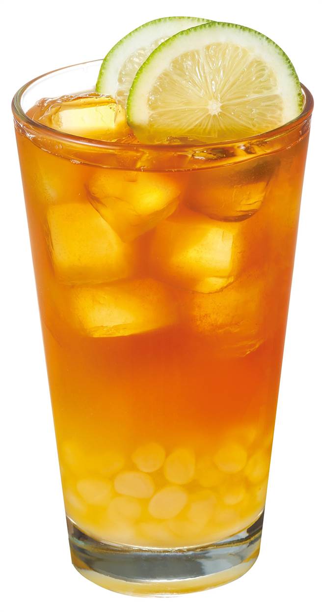 摩斯漢堡「荔枝柑橘蒟蒻冰茶」80元。（摩斯漢堡提供）