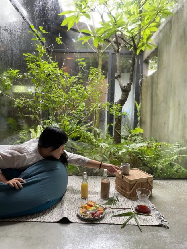 在小雨林民宿里与植物共享美好时光。(图/行遍天下提供)