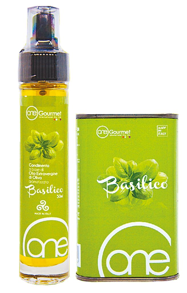ONE羅勒初榨冷壓橄欖油也包含在五周年優惠組合裡，大罐950元，小罐830元。（ONE Gourmet提供）