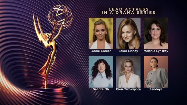 最佳剧情类女主角入围名单。（摘自艾美奖推特）