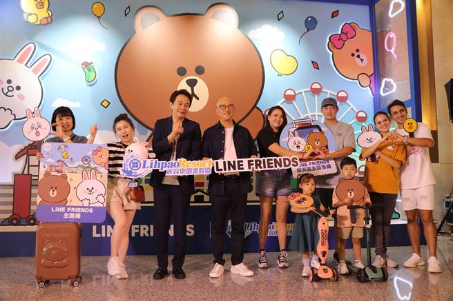 麗寶樂園渡假區今日上午舉辦「LINE FRIENDS」主題房開箱記者會。（麗寶樂園渡假區提供）