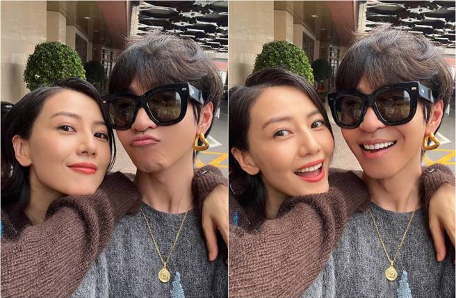 高圓圓和好友韓火火合照。(圖／取自韓旭你出息了微博)