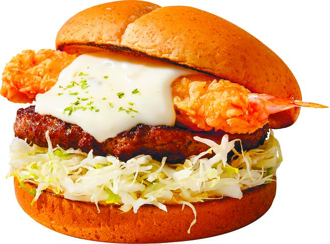 虾皮购物宣布与拉亚汉堡携手，推5款期间限定联名堡，当中的「爆料炸虾厚牛堡」（见图）主打厚实牛肉搭炸虾天妇罗和清爽莱姆塔塔酱，追求不腻的海鲜口感。即起至17日上站领取免运券就抽一年份拉亚汉堡早餐，共3名。（虾皮提供）