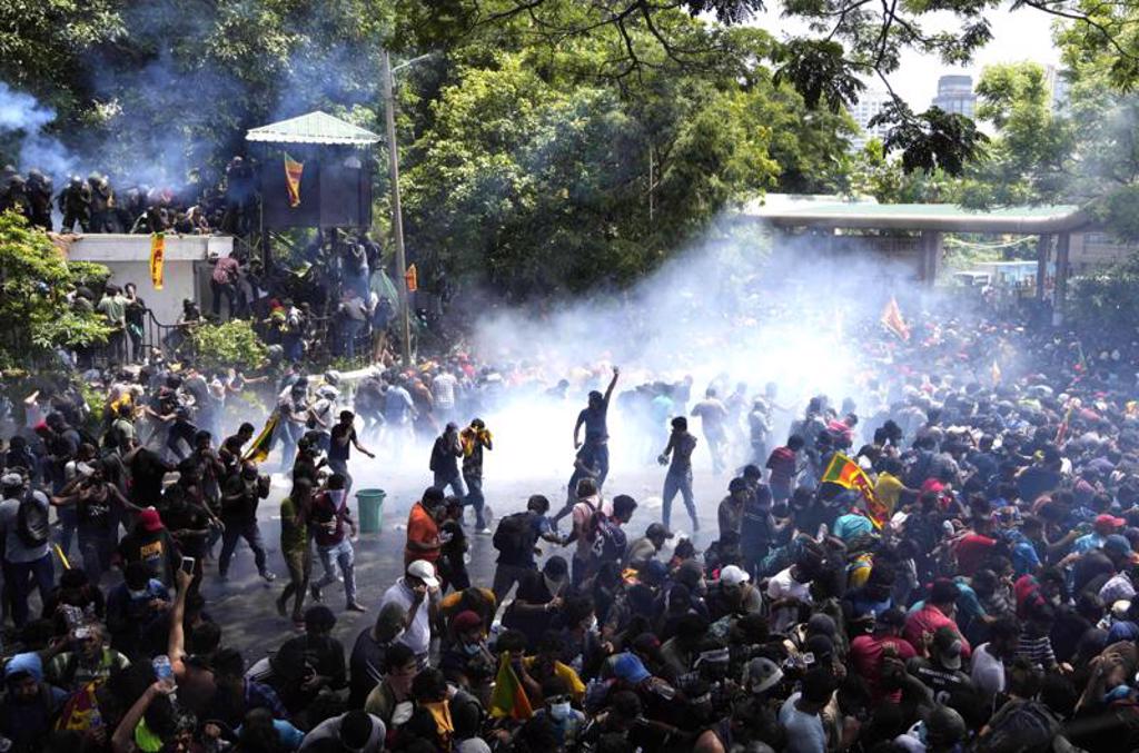 斯里兰卡示威抗议。图/美联(photo:ChinaTimes)