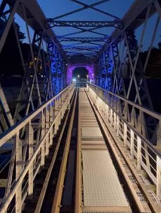 虎尾鐵橋光環境完工試燈 鎮內3處夜間景點打造浪漫之都