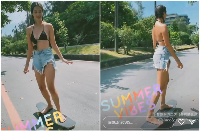 莫允雯穿着三点式比基尼上街，火辣装扮让人狂喷鼻血。(xtina0505 IG)
