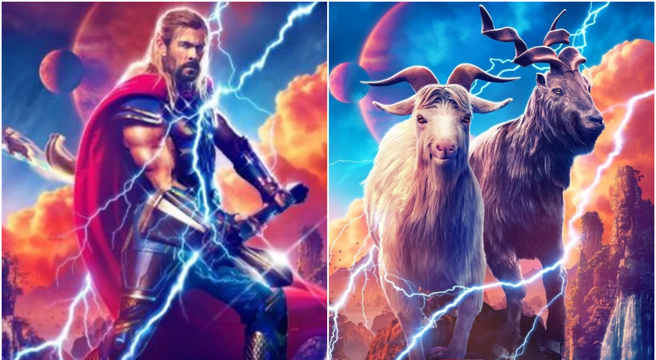 漫威大片《雷神索尔：爱与雷霆 Thor: Love and Thunder》中山羊戏份多多，导演亲曝灵感来源。(图/漫威影业)