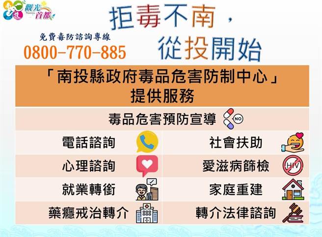 南投＋504人，藥癮確診者安排就醫戒治。（南投縣政府提供／廖志晃南投傳真）