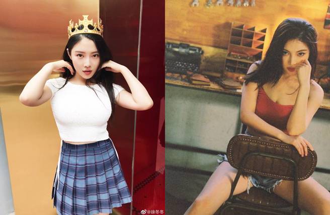 徐冬冬被封为「大陆第一美胸」。(图／取自徐冬冬微博)