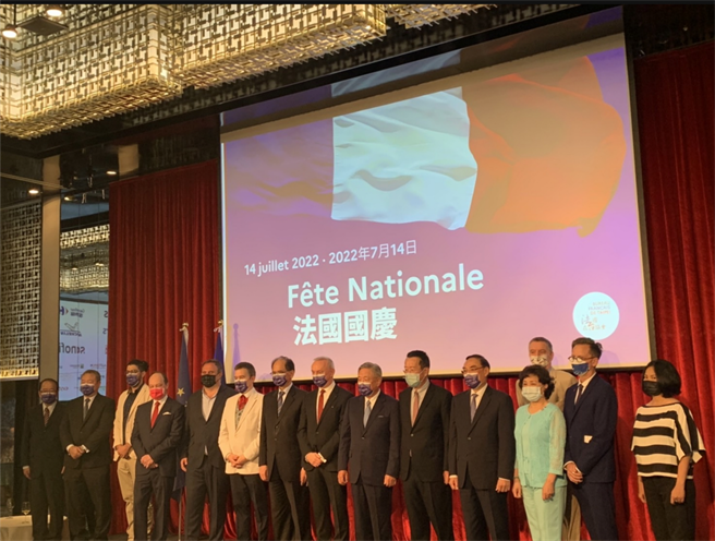 疫情趋缓，法国在台协会睽违三年之后，首度举办国庆酒会。（杨孟立摄）