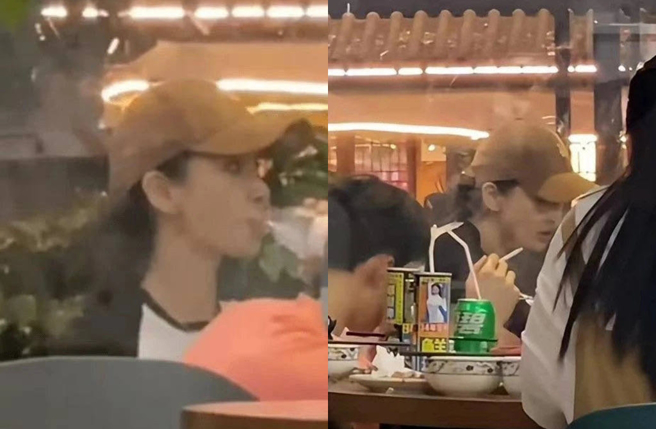 Angelababy被直击深夜吃宵夜。（图／微博）