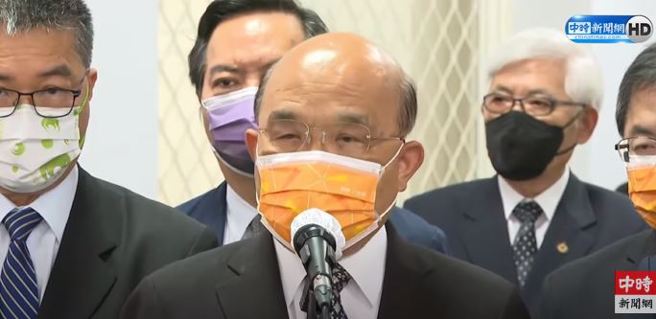 行政院长苏贞昌。（取自中时新闻网直播）