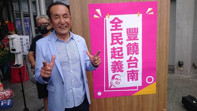 「虧雞福來爹」林義豐宣布無黨籍參選台南市長。（程炳璋攝）