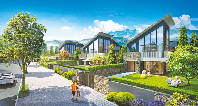 「宏道新竹帝寶」全案建蔽率僅39.97％，規畫有2層樓的美式別墅社區。（愛山林提供）
