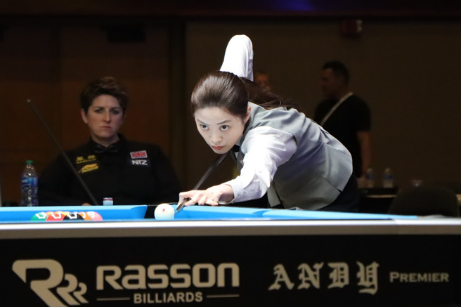 撞球女将周婕妤在伯明罕世界运动会勇夺撞球女子九号球银牌。（体育署提供）