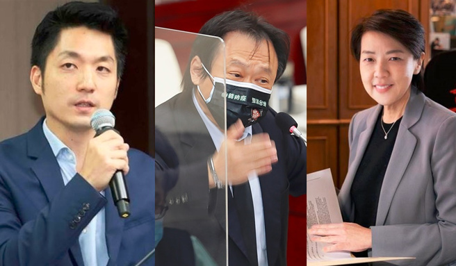 蒋万安(左起)被王世坚看衰会垫底，但扶龙王名声让黄珊珊希望王骂的是她。（图／中时资料照、黄珊珊脸书）