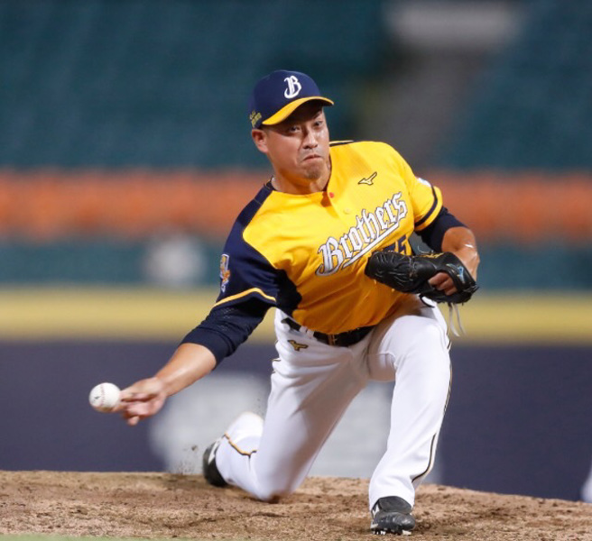 中信兄弟「和製潛水艇」牧田和久。（陳怡誠攝）