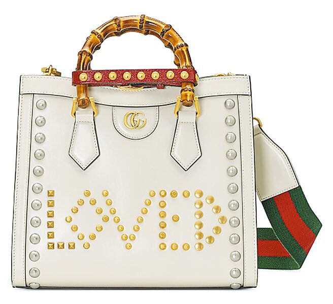 Gucci Lovelight系列商品Diano白色肩背提包，15万200元。（Gucci提供）