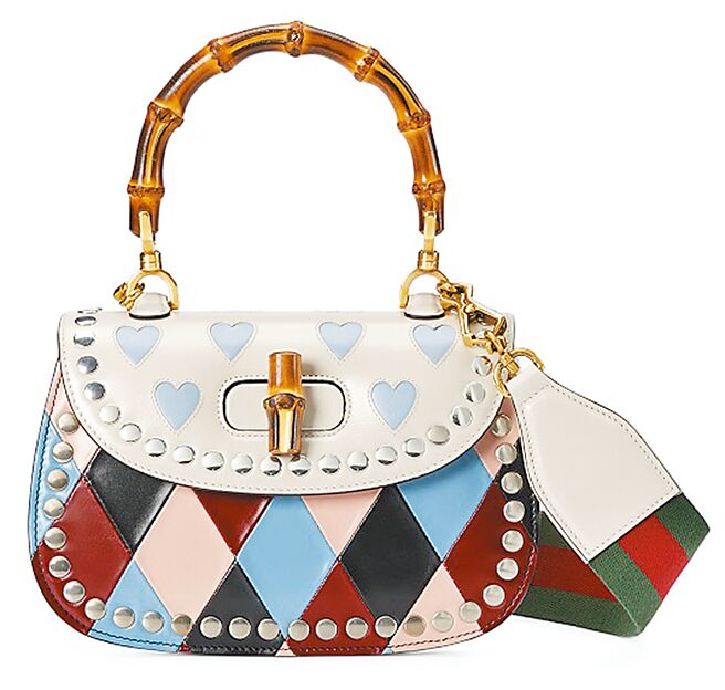 Gucci Lovelight系列商品Bamboo多色印花肩背提包，20万3600元。（Gucci提供）