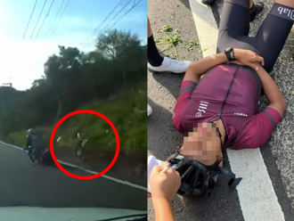 北宜重機情侶撞飛自行車騎士 影片讓車友嚇壞：慶幸活著