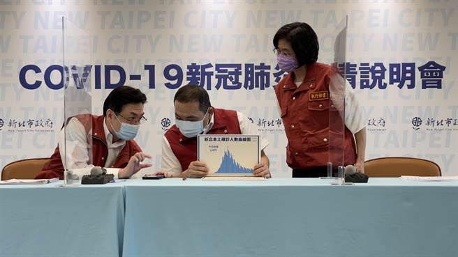 新北市长侯友宜今举行防疫记者会，对于是否参加国民党全代会，他仍表示以市政及防疫为重。（吕健豪摄）