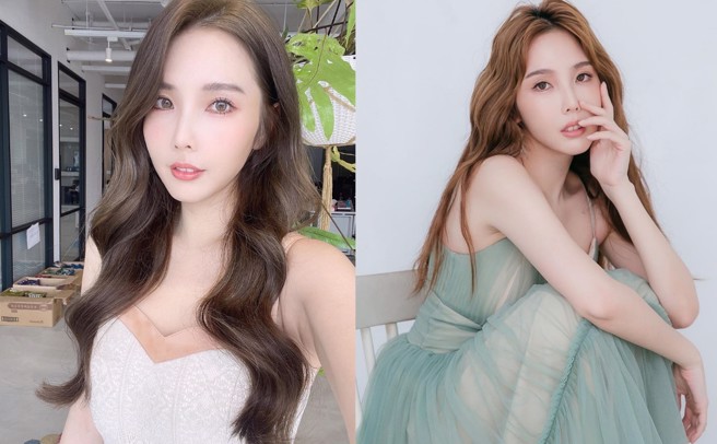 朱琦郁外型美艳出眾，过去曾因穿着深V礼服鞠躬，露出超猛深沟。（图／catherinechu0211 IG）