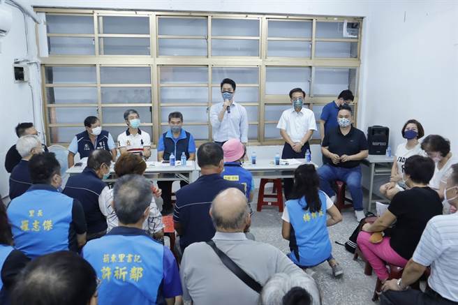 國民黨台北市長參選人蔣萬安今拜訪士林後援會。（蔣萬安辦公室提供／楊亞璇台北傳真）